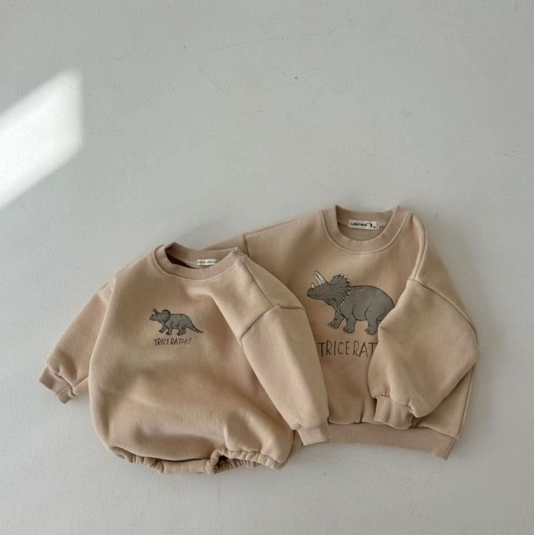 Toddler Land W24 Warm Brushed Fabric Dinosaur Sweatshirt (1-6y) - 3 Colors - AT NOON STORE