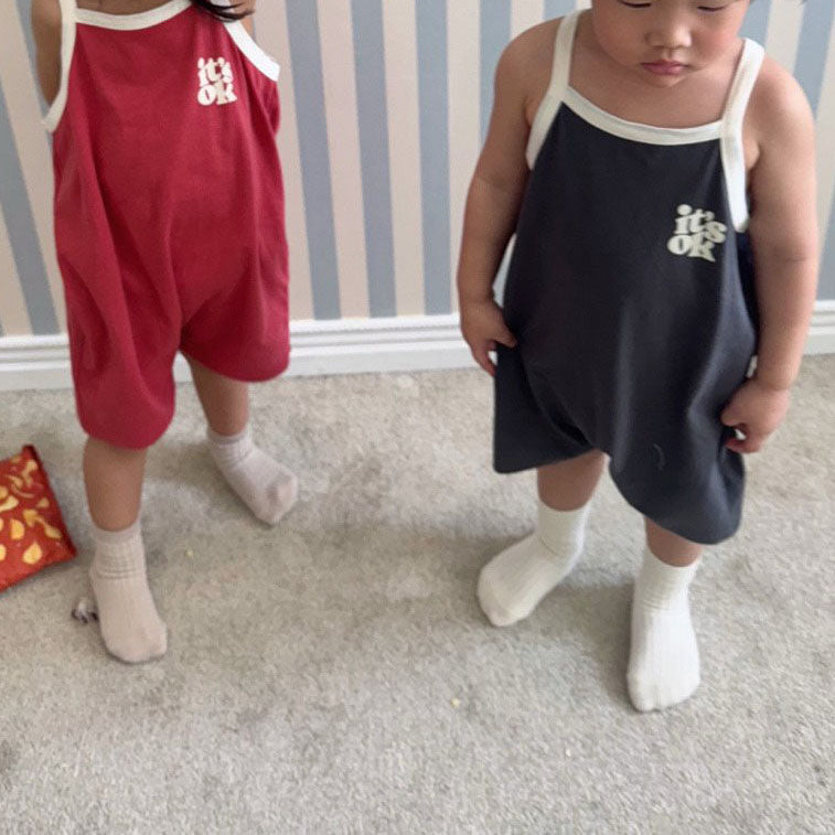 Toddler S25 'it's OK' Short Overalls (2-5y)- 3 Colors - AT NOON STORE