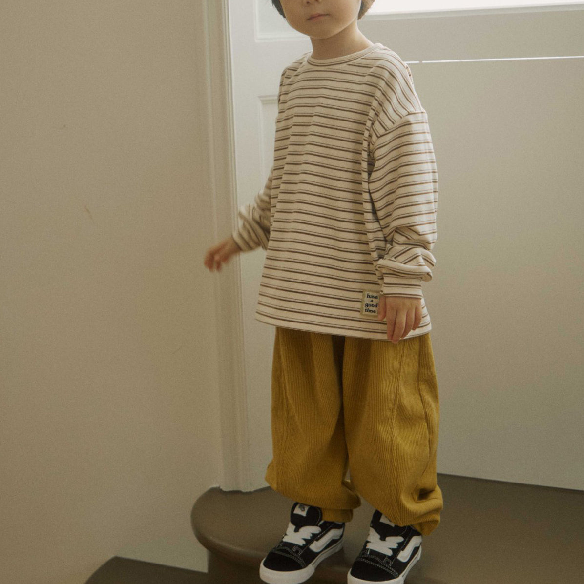 Toddler W25 Stripe Long Sleeve Loose Fit Top (2-8y) - 2 Colors