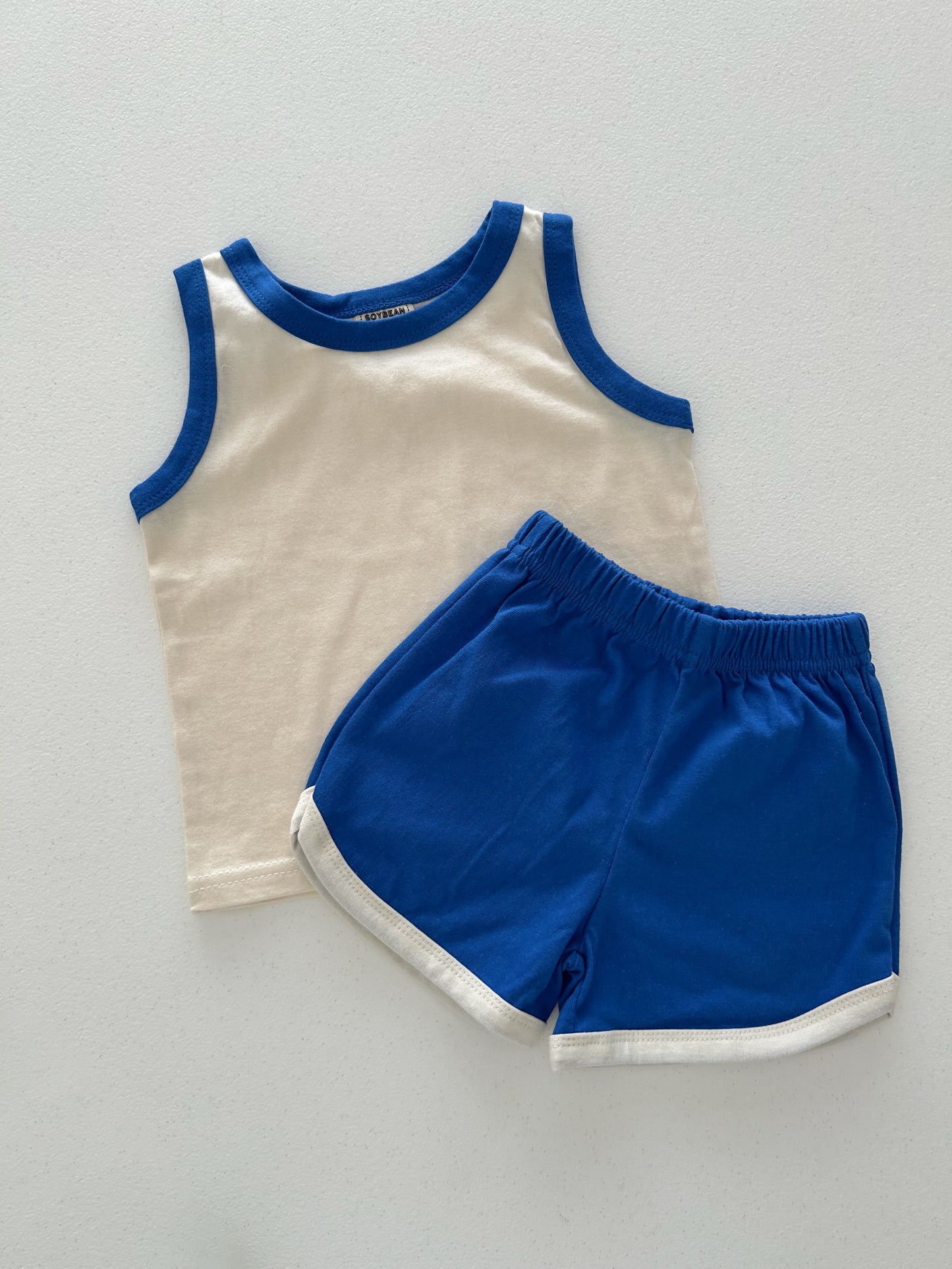 Kids Soy SS25 Contrast Trim Sleeveless Top and Shorts Set (1-6y) - 2 Colors