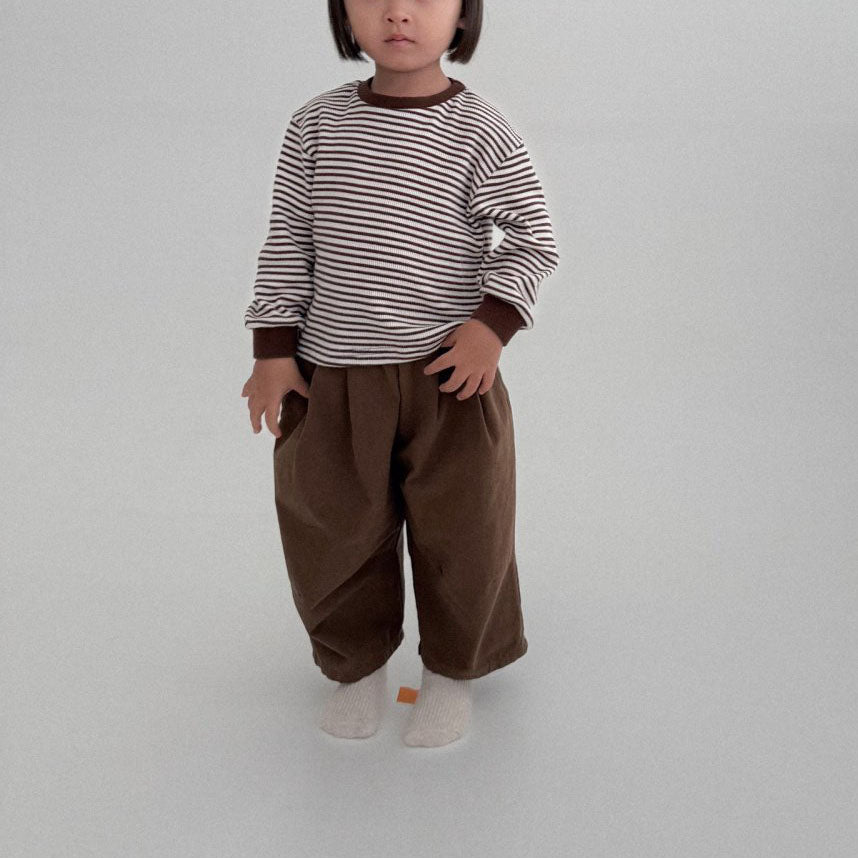 Toddler Bella F25 Ribbed Stripe Long Sleeve Top (1-6y) - 2 Colors - AT NOON STORE
