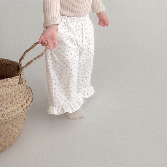 Baby Bella F25 Floral Frill Pants (6m-3y) - Ivory - AT NOON STORE