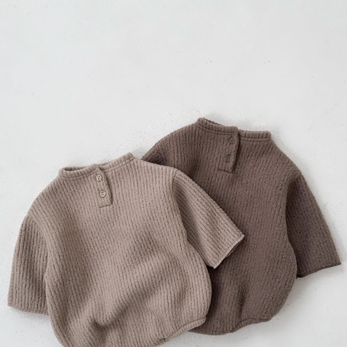 Baby Anggo Chunky Ribbed Pocket Romper (3-18m) -2 Colors - AT NOON STORE