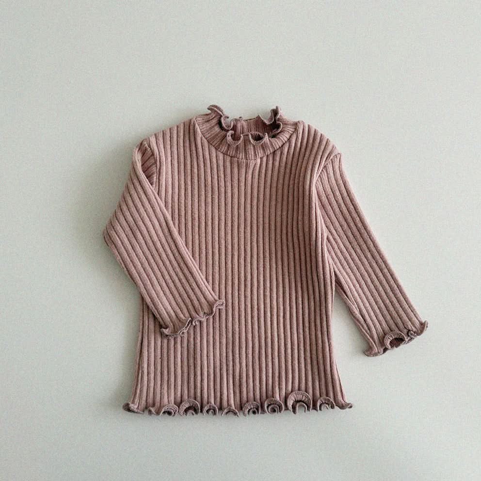 Baby Toddler Aosta W24 Lettuce-edge Ribbed Top (3m-5y) - 3 Colors - AT NOON STORE