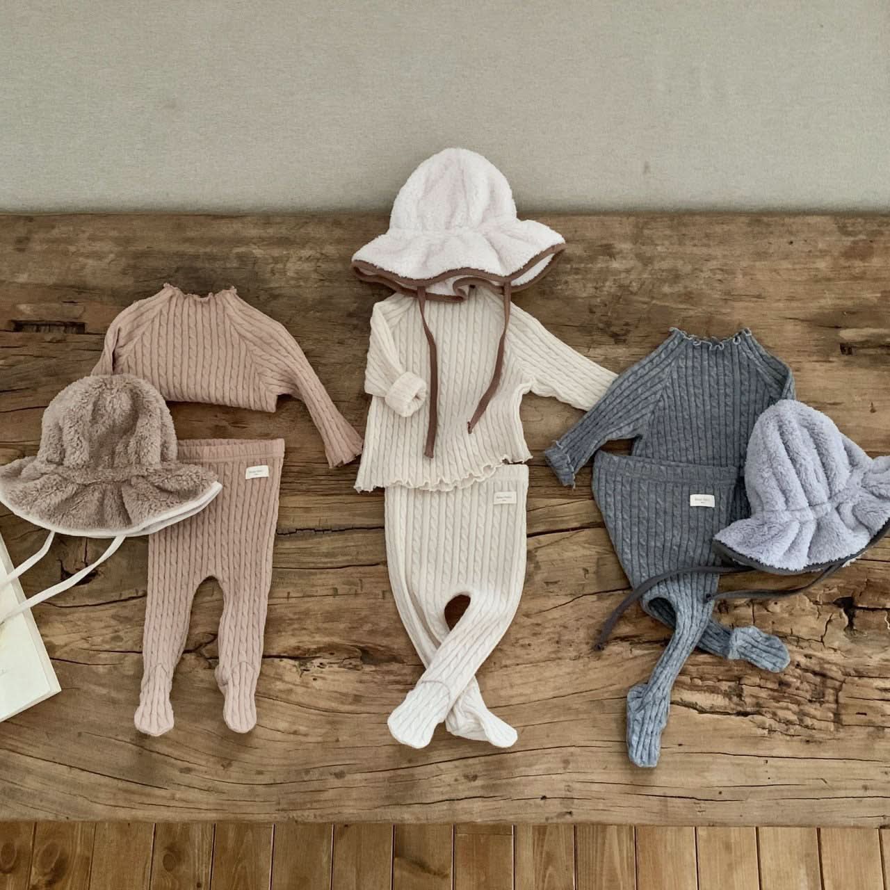 Baby BH Cable Knitted Footed Leggings (3-18m) - 3 Colors - AT NOON STORE