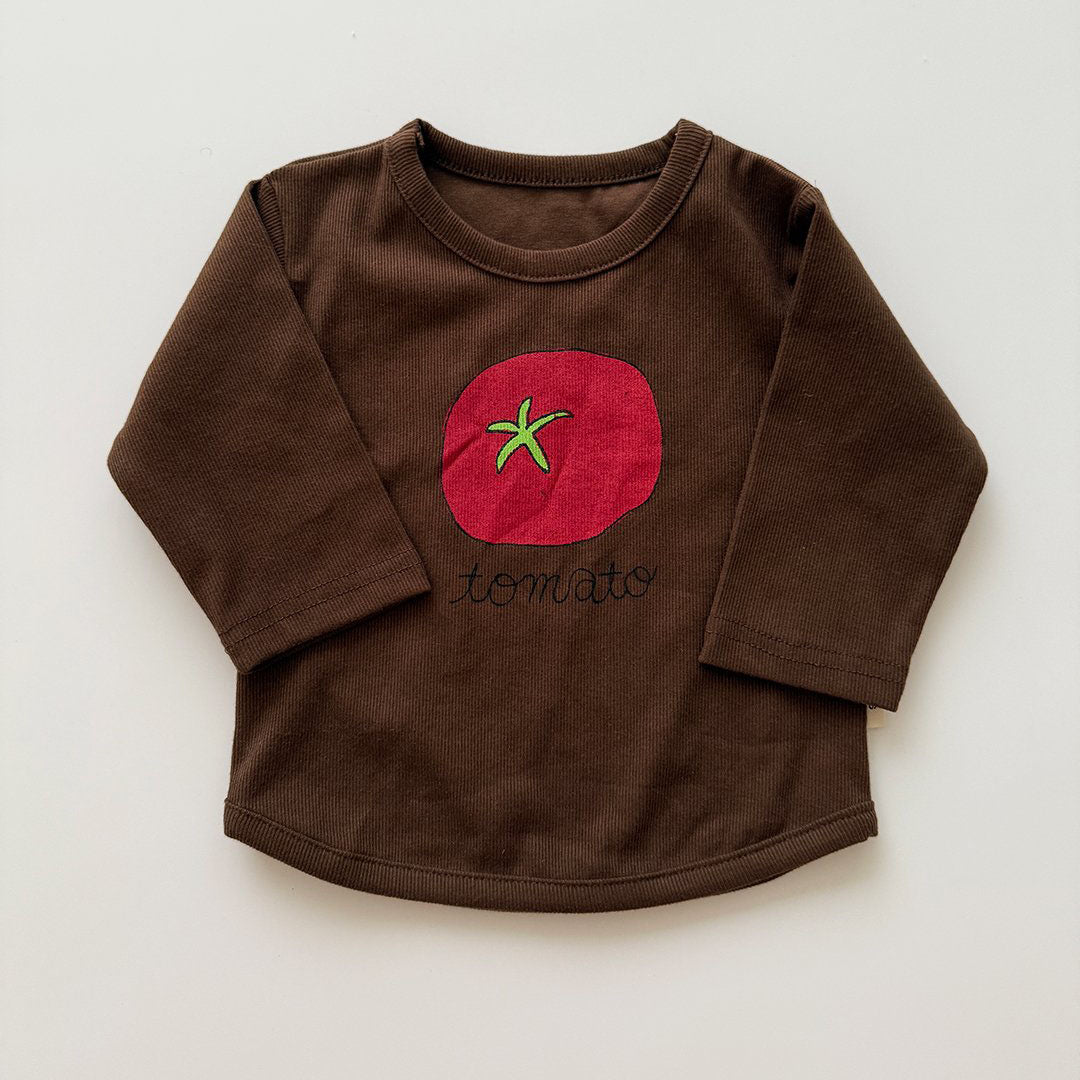 Baby/Toddler Aosta F25 Tomato Print Ribbed Long Sleeve Top (3m-5y)- 2 Colors - AT NOON STORE