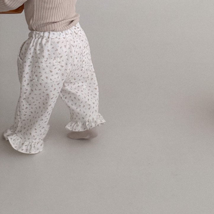 Baby Bella F25 Floral Frill Pants (6m-3y) - Ivory - AT NOON STORE
