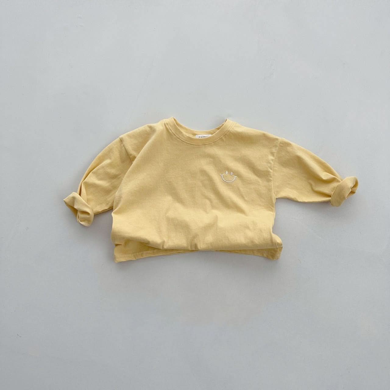 Kids Smile Embroidery Bagic Long Top (3m-6y) - 6 Colors - AT NOON STORE