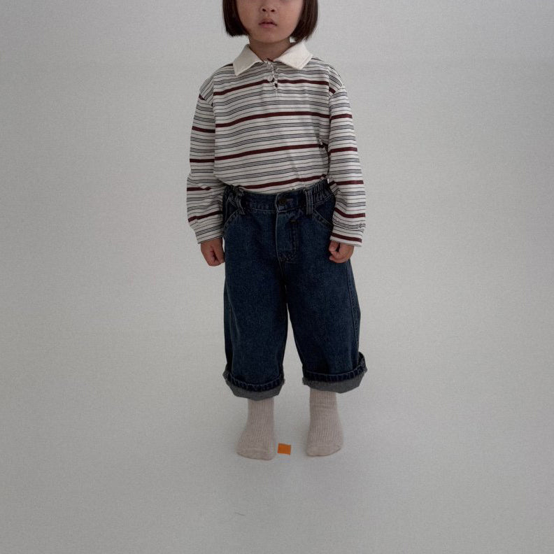 Toddler Bella F25 Collared Stripe Long Sleeve Top (1-6y) - 2 Colors