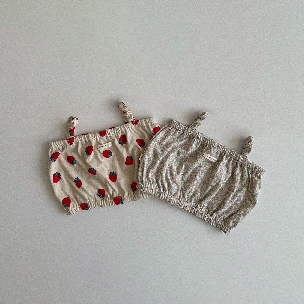 Baby/Toddler Aosta SS25 Cotton Elastic Strap Cropped Tank Top (1-7y)- 2 Colors - AT NOON STORE