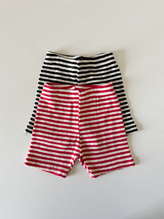 Baby Toddler Bella SS25 Stripe Pointelle Biker Shorts (6m-6y) - 2 Colors - AT NOON STORE