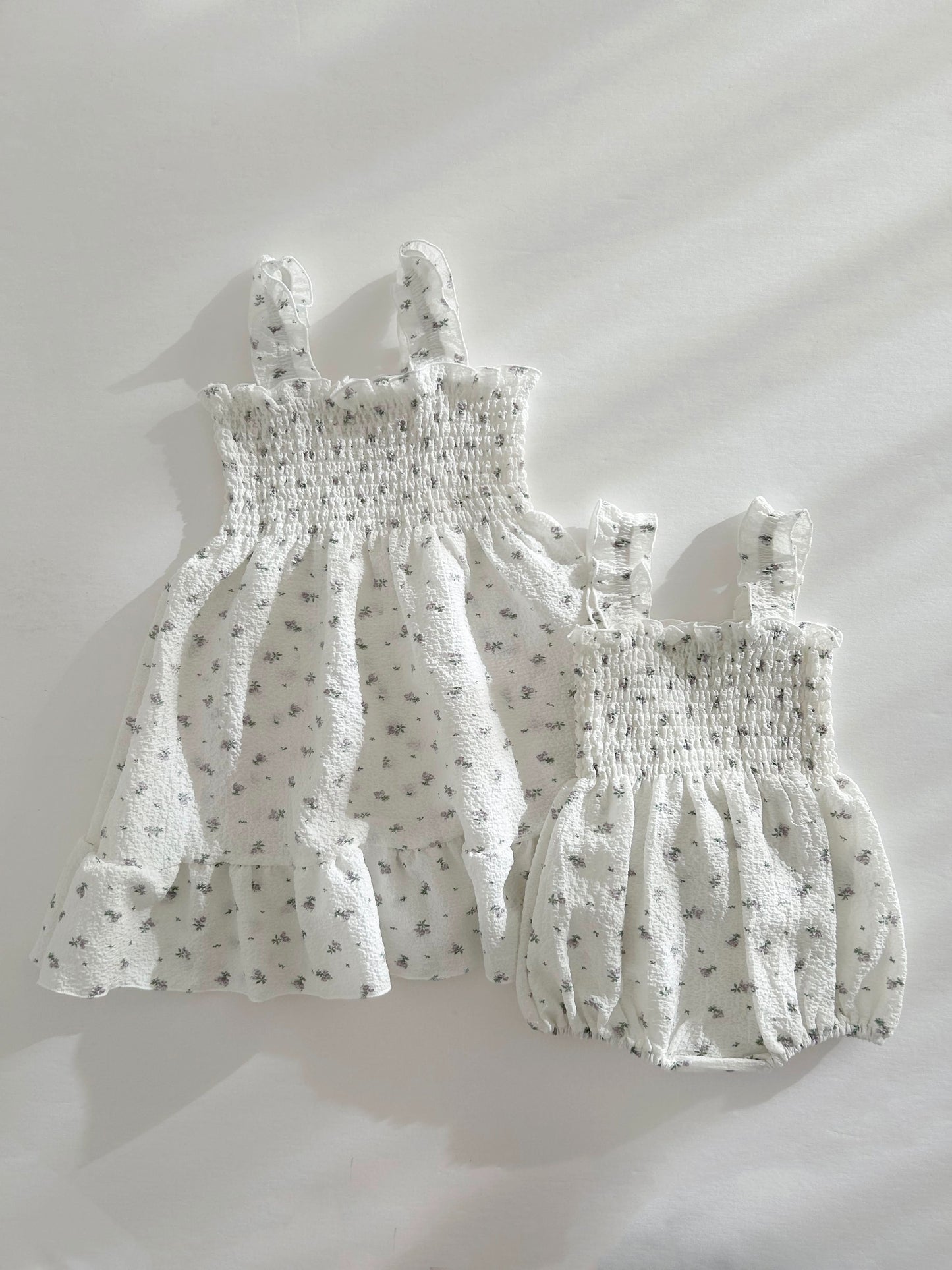 Baby Ann Sleeveless Smocked Bodice Romper (3-18m) - 3 Colors - AT NOON STORE