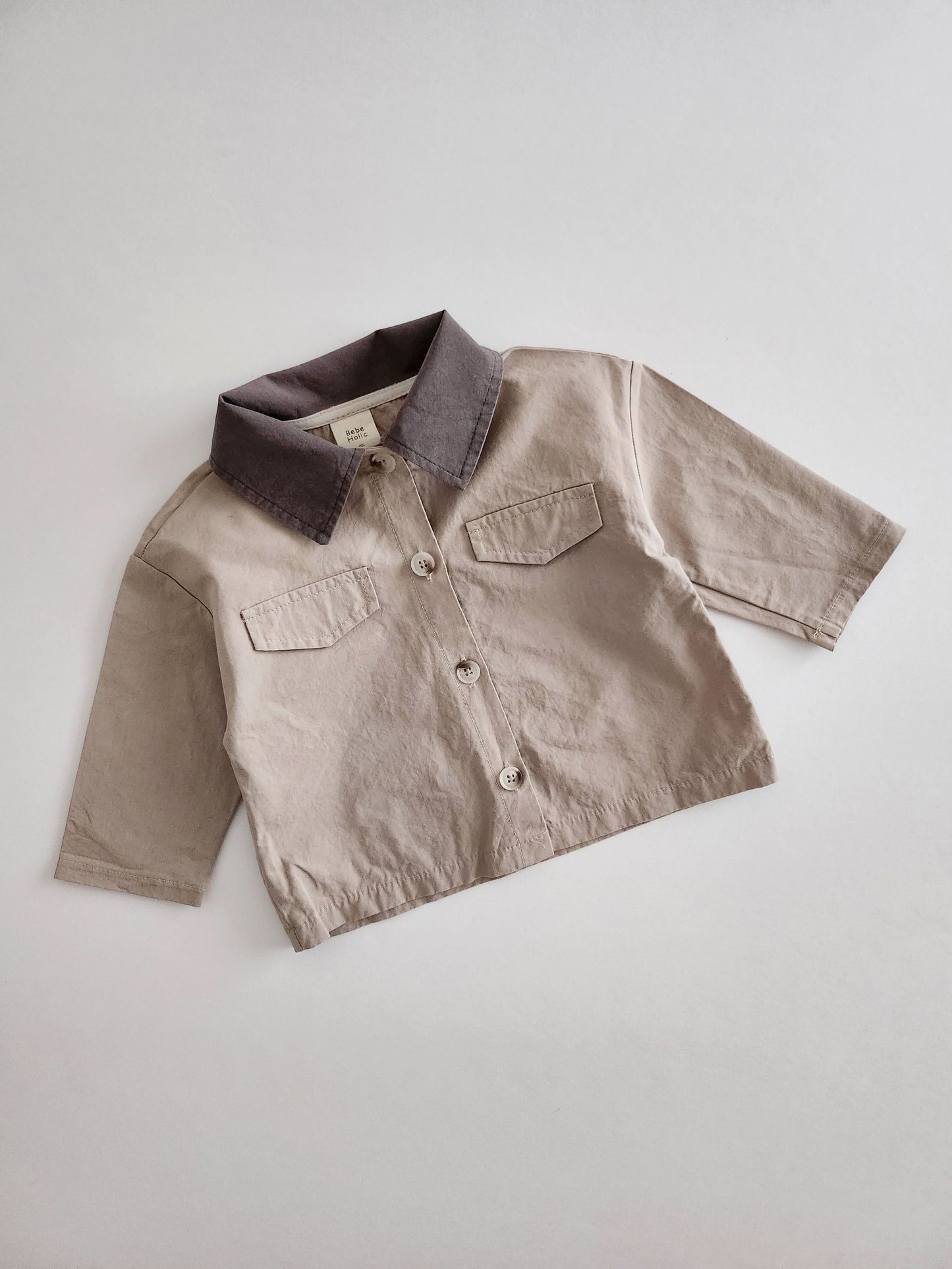 Baby BH Colorblock Collar Button Shirt (6-18m) - 2 Colors - AT NOON STORE