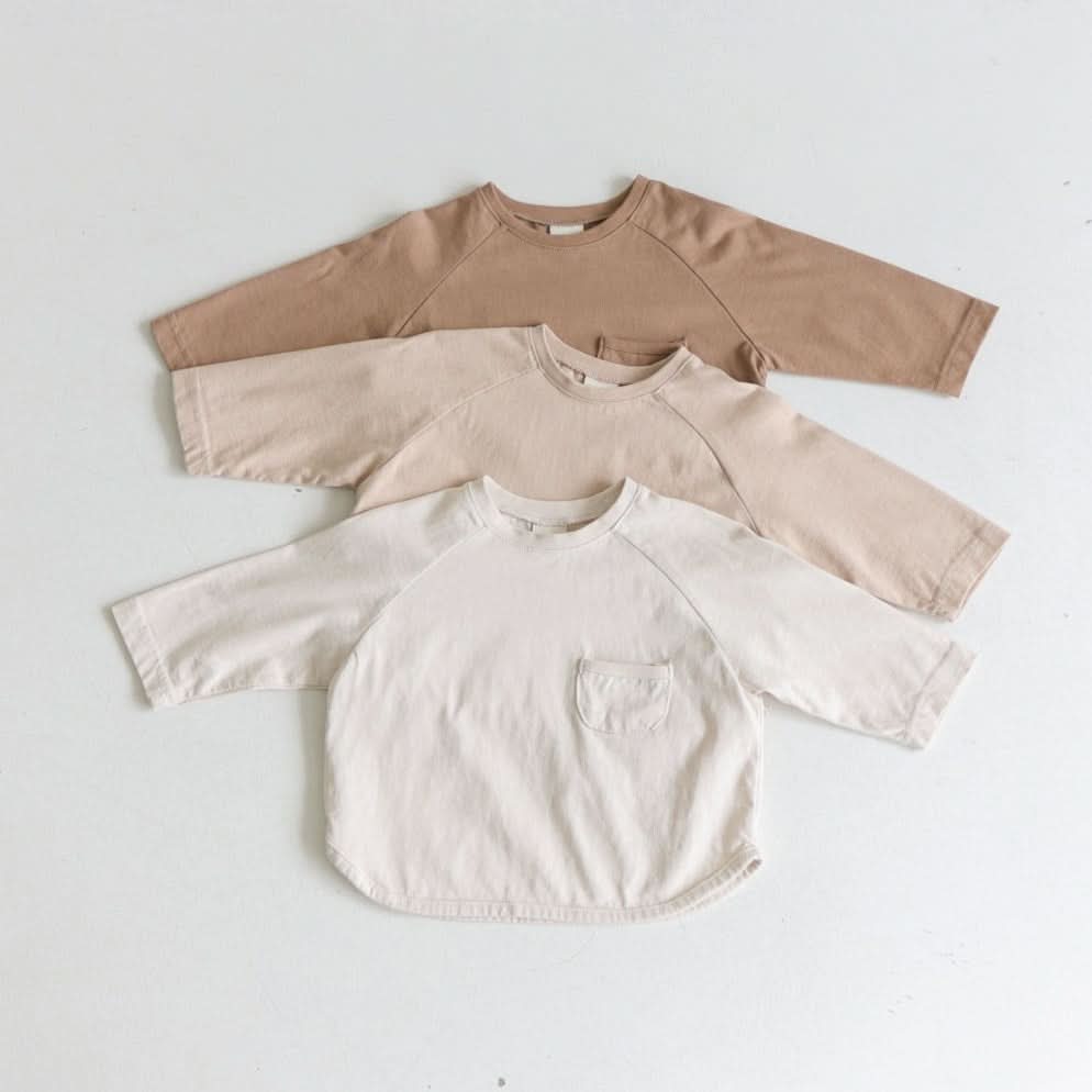 Baby BH Pocket Raglan Long Tee (3-18m) - 3 Colors - AT NOON STORE