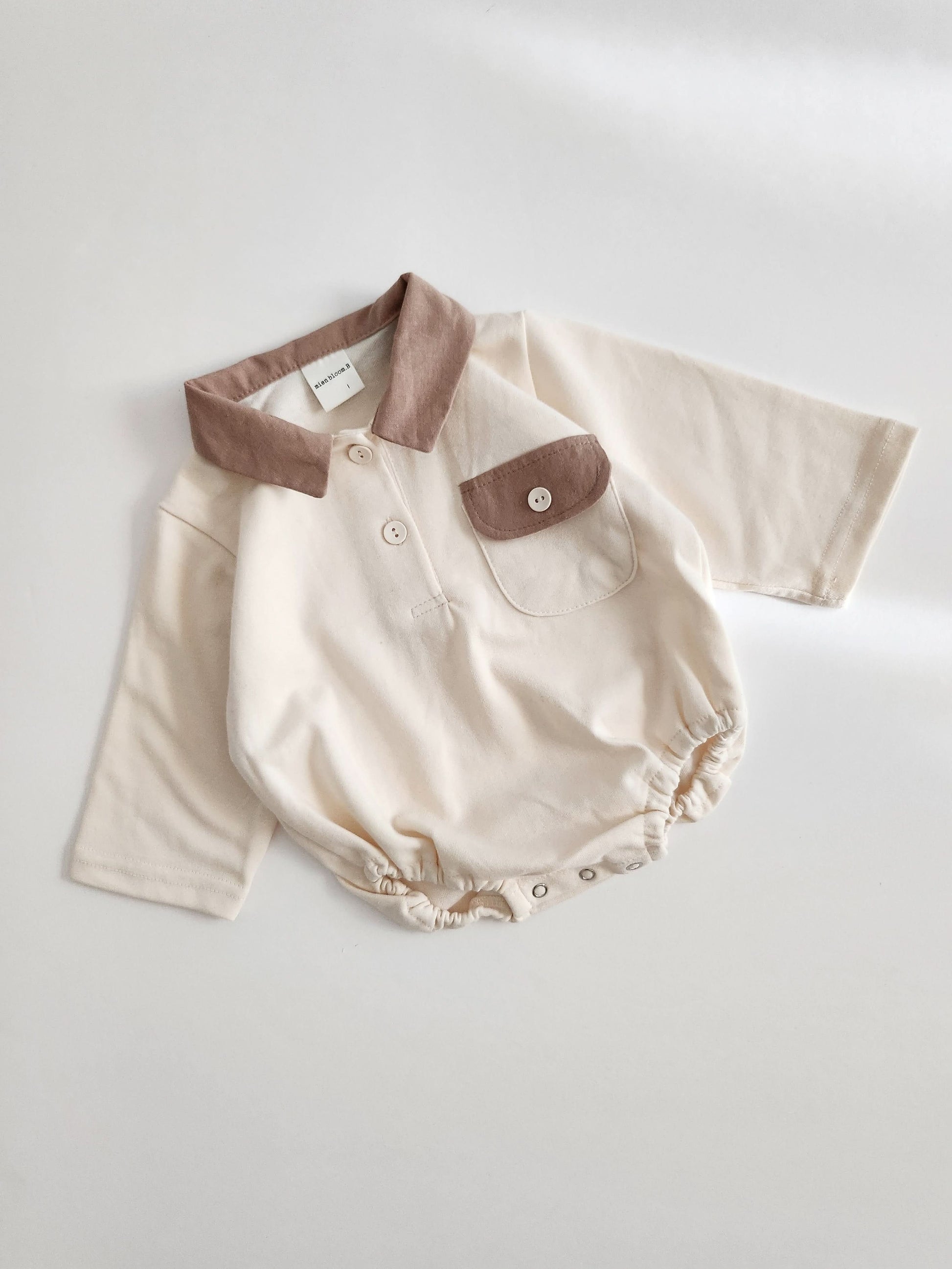 Baby Long Sleeve Collared Romper (0-24m) - 2 Colors - AT NOON STORE