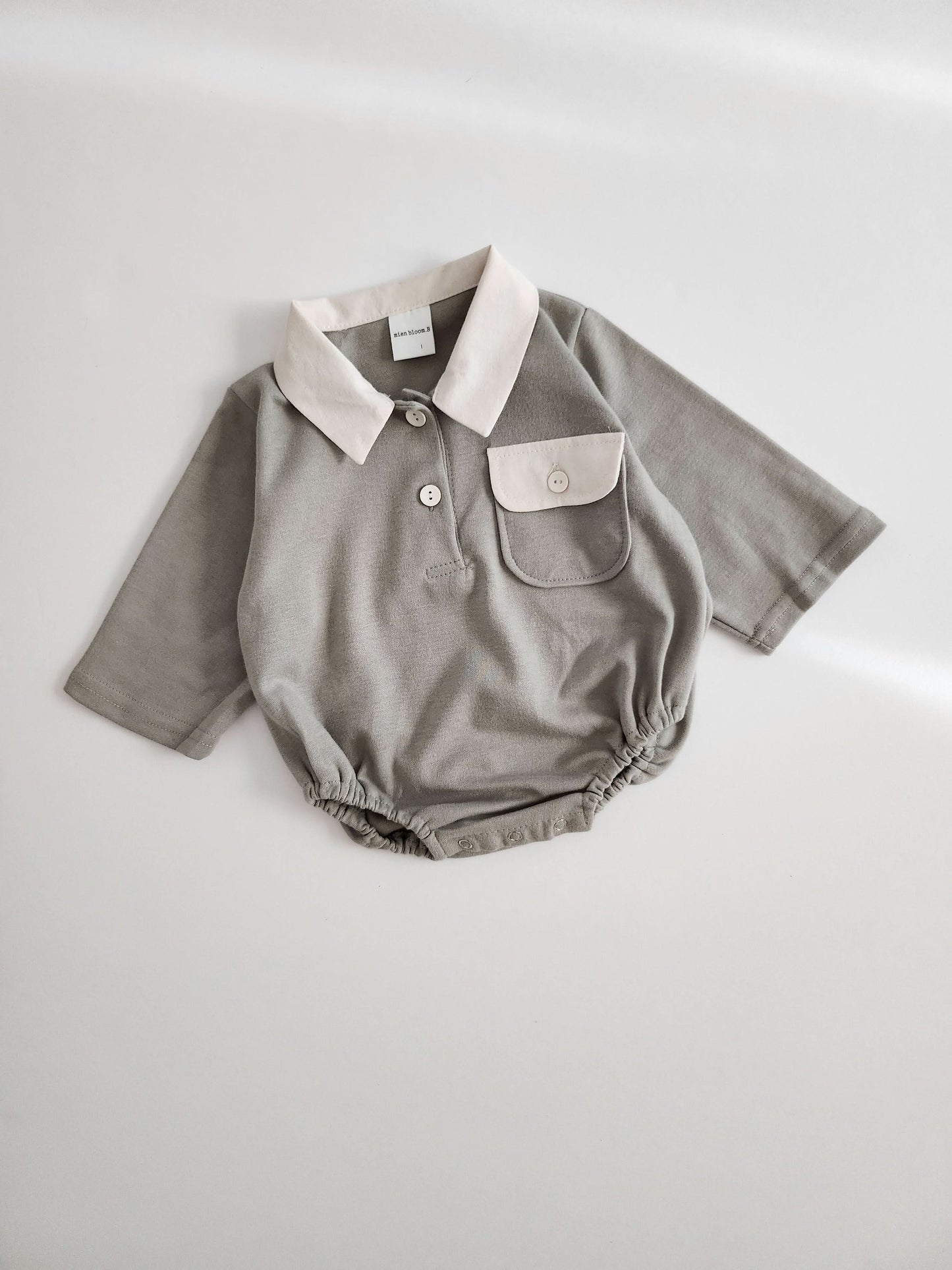 Baby Long Sleeve Collared Romper (0-24m) - 2 Colors - AT NOON STORE