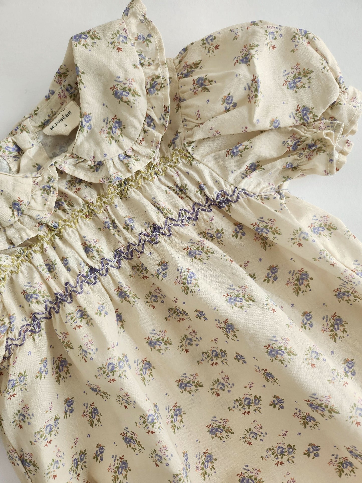 Baby Monbebe Leah Smocked Bodice Romper (3-24m) - 2 Colors - AT NOON STORE