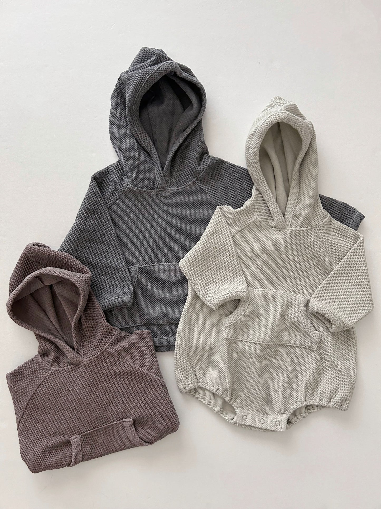 Toddler Nunu Textured Kangaroo Pocket Pullover Hoodie (1-6y) - 3 Colors - AT NOON STORE