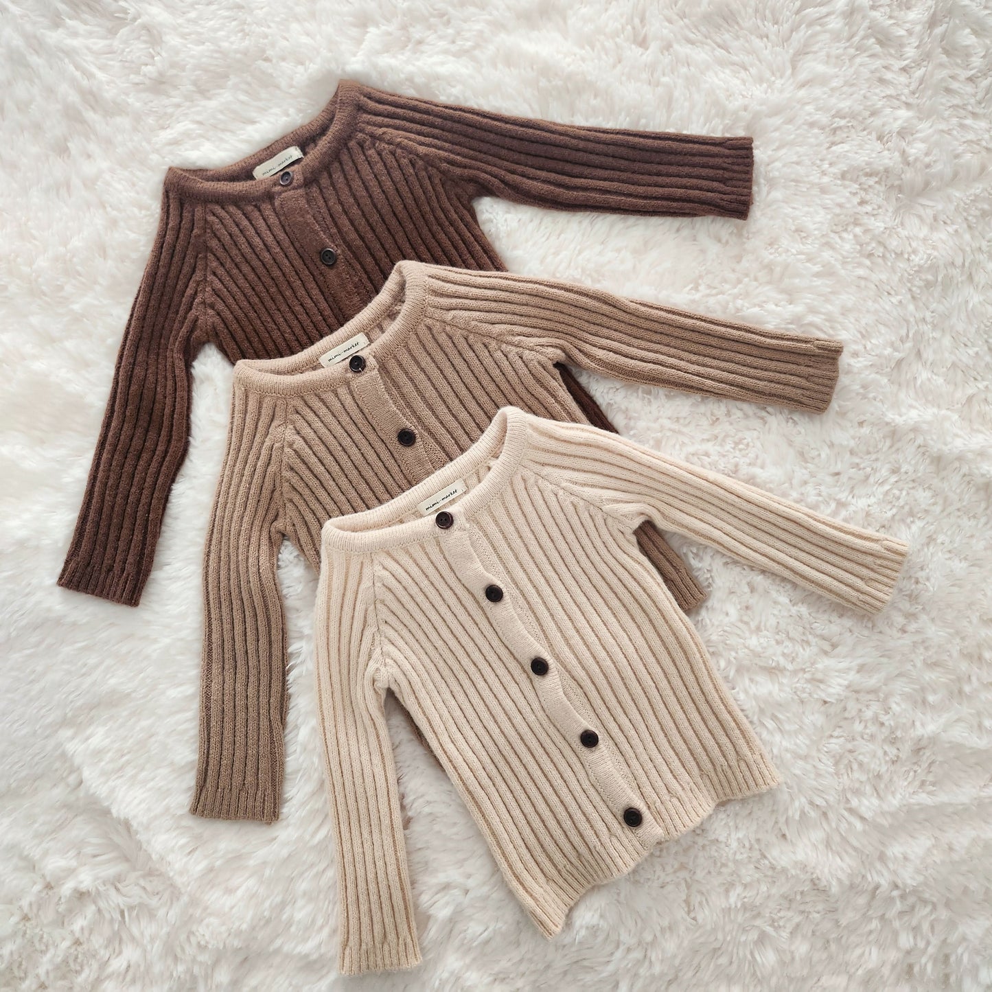 Baby Rib-Knit Cardigan (8-24m) - 3colors - AT NOON STORE