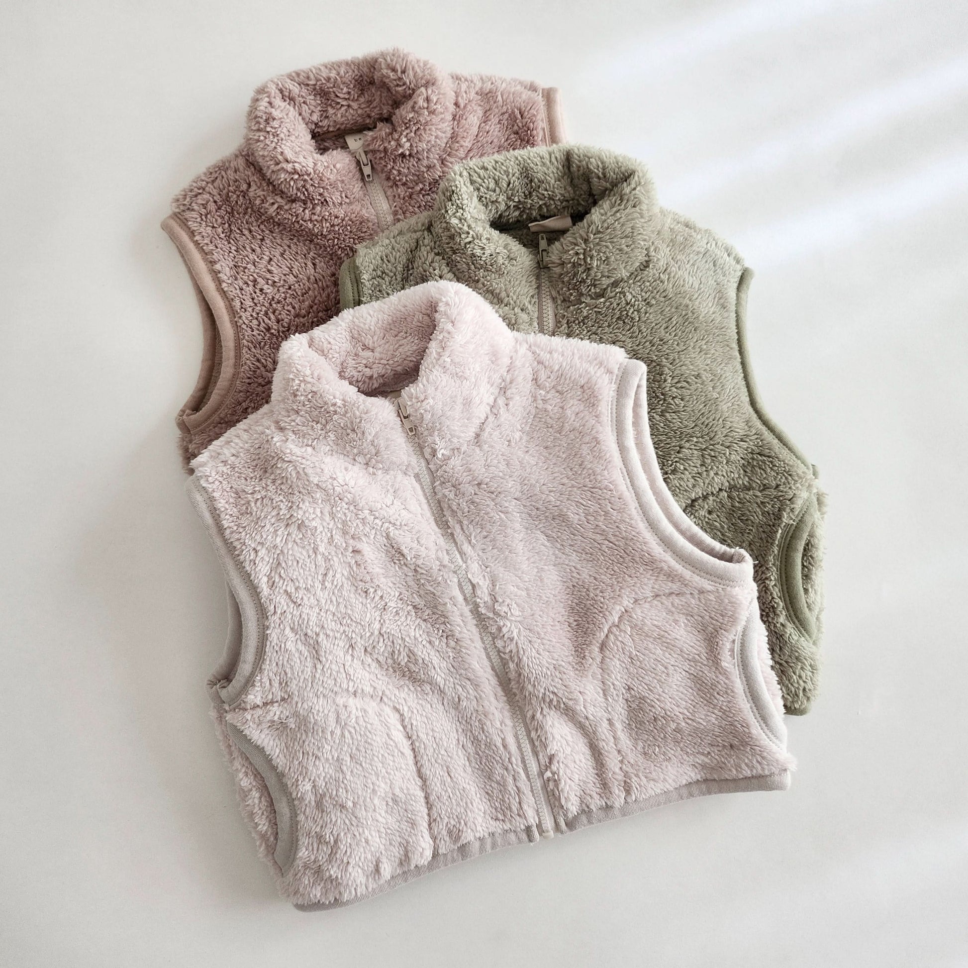 Baby Toddler Bella Fluffy Fleece Pocket Vest  (3m-6y) - 3 Colors - AT NOON STORE