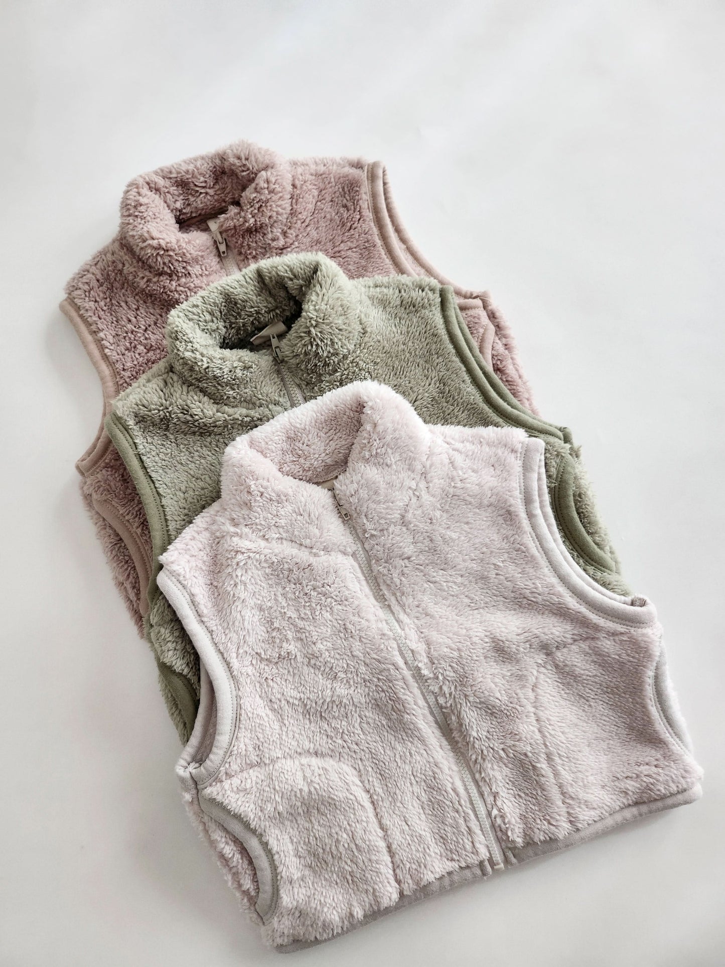 Baby Toddler Bella Fluffy Fleece Pocket Vest  (3m-6y) - 3 Colors - AT NOON STORE