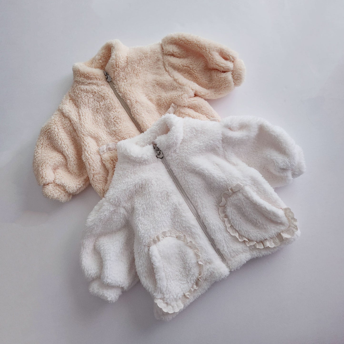 Baby Toddler Fluffy Fleece Lace Pocket Jacket (6m-6y)- 2 Colors - AT NOON STORE