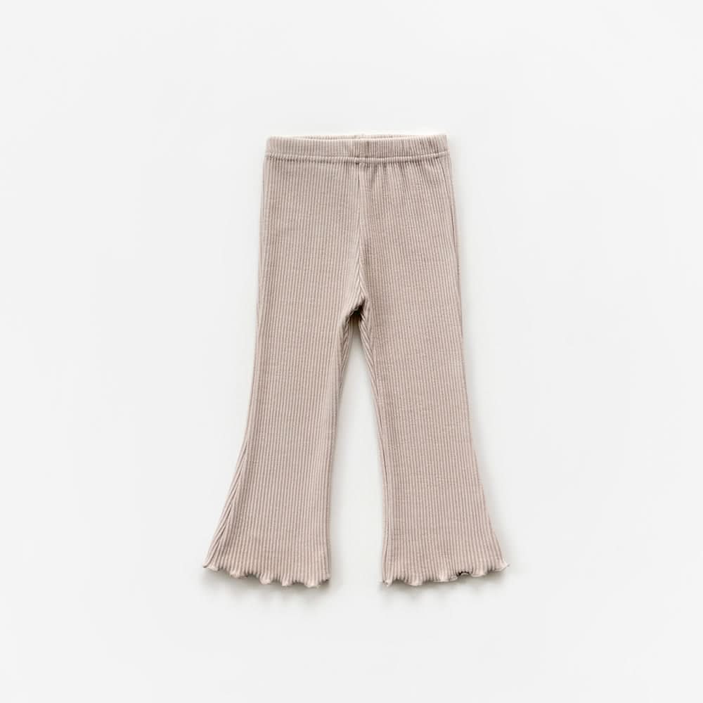 Kids Lettuce-edge Ribbed Flare Pants (2-9y) - 6 Colors - AT NOON STORE