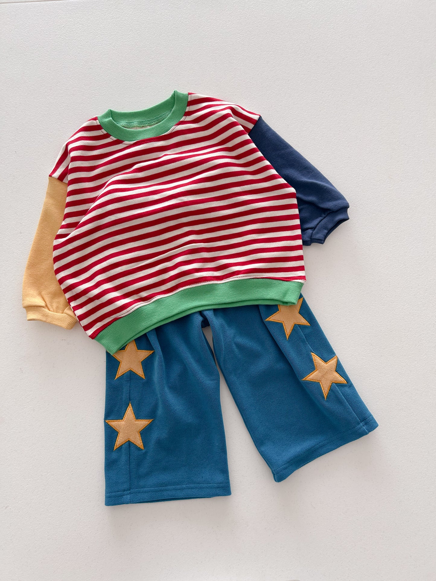 Kids Soy F26 Colorblock Stripe Long Sleeve Sweatshirt (1-6y) - Red