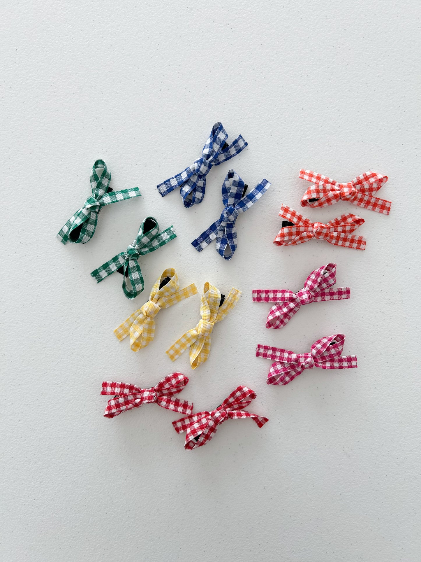 Girls Gingham Bow Snap Hair Clips (2pk) - 6 Colors - AT NOON STORE