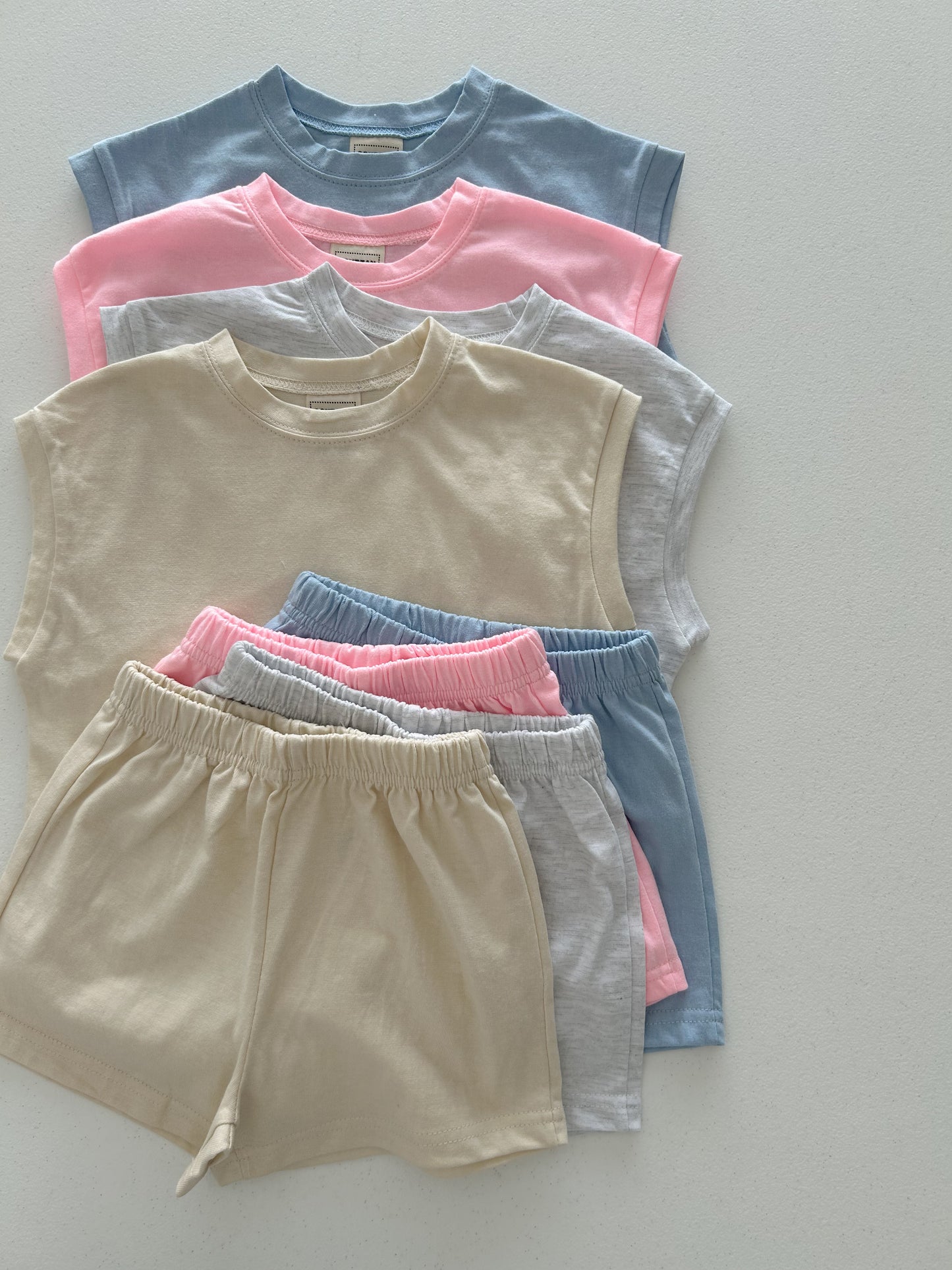 Kids Soy SS25 Muscle Sleeveless Top and Shorts Set (1-6y) - 4 Colors