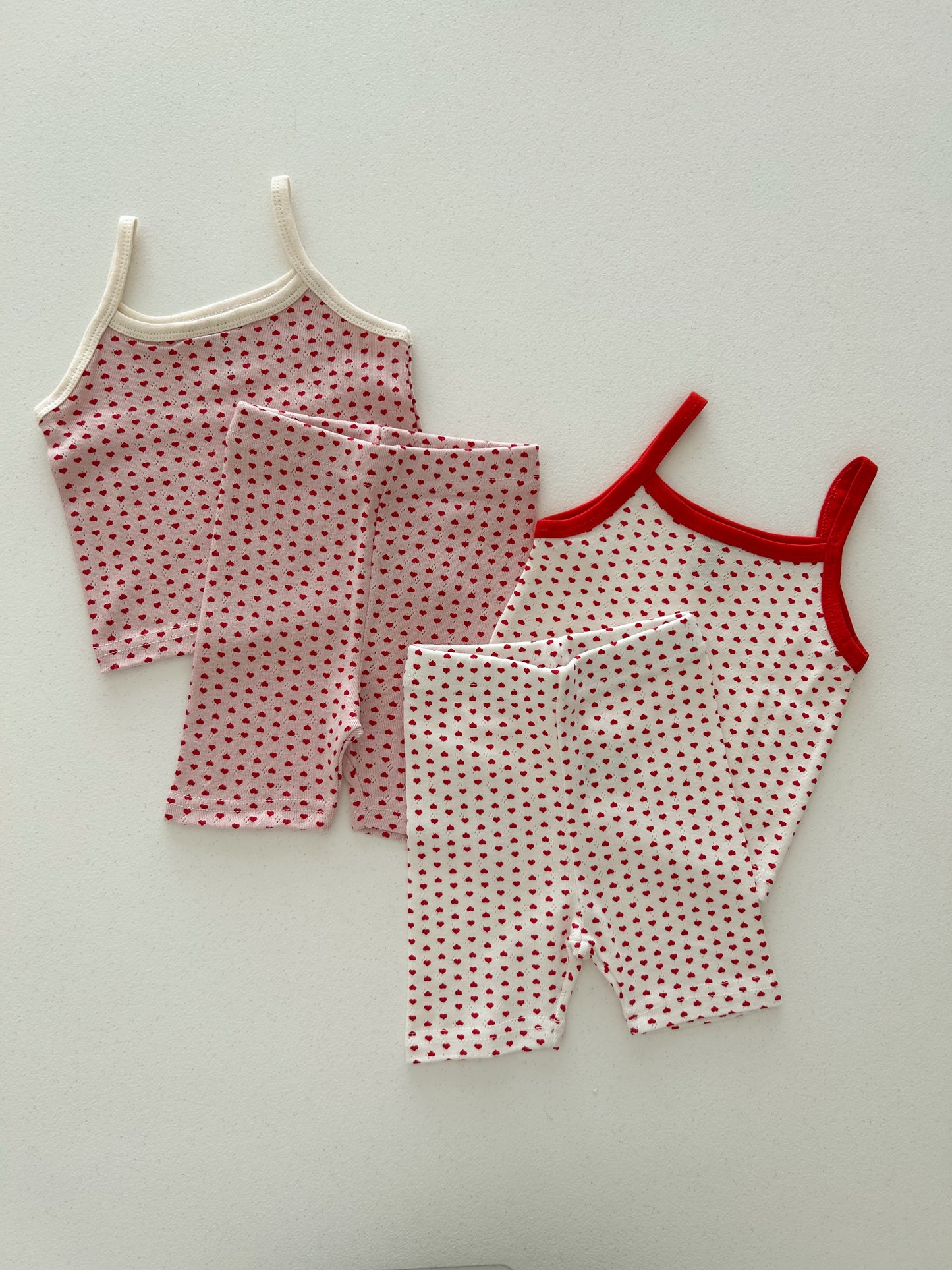 Kids Soy SS25 Heart Tank Top and Biker Shorts Set (1-6y) - 2 Colors