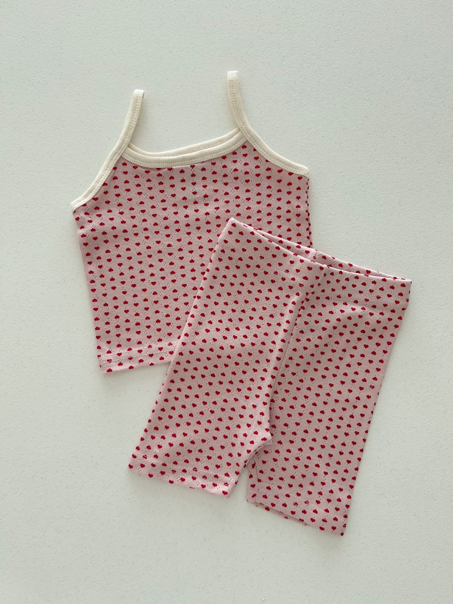 Kids Soy SS25 Heart Tank Top and Biker Shorts Set (1-6y) - 2 Colors