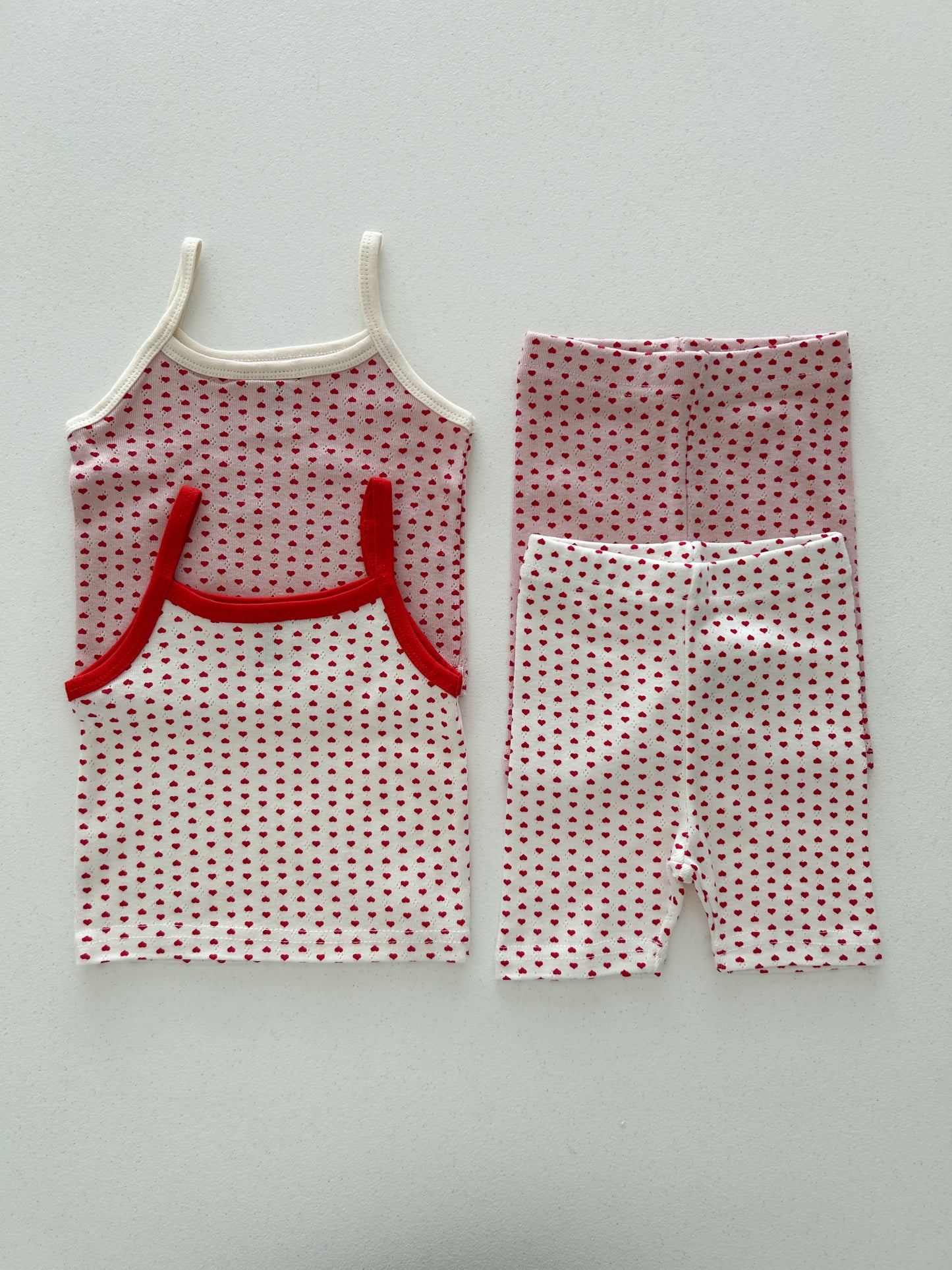 Kids Soy SS25 Heart Tank Top and Biker Shorts Set (1-6y) - 2 Colors