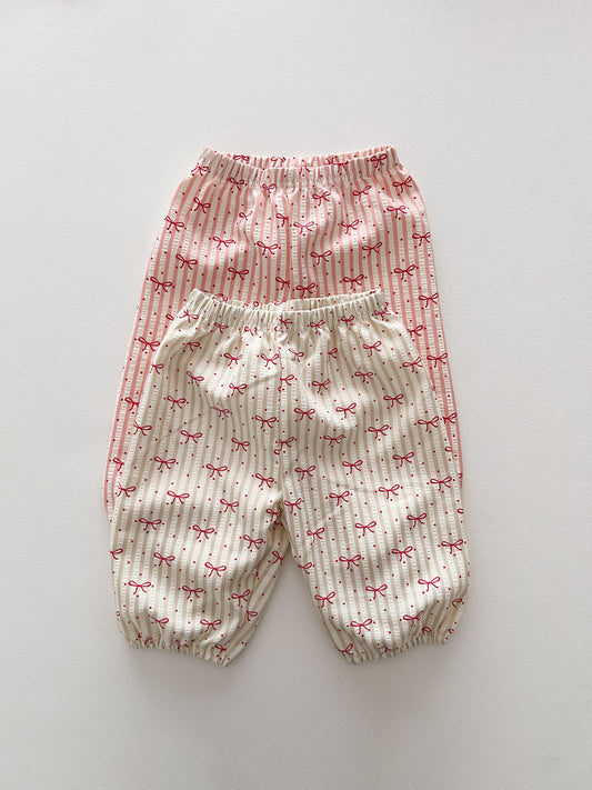 Toddler Bow Stripe Seersucker Pants (1-6y) - 2 Colors - AT NOON STORE