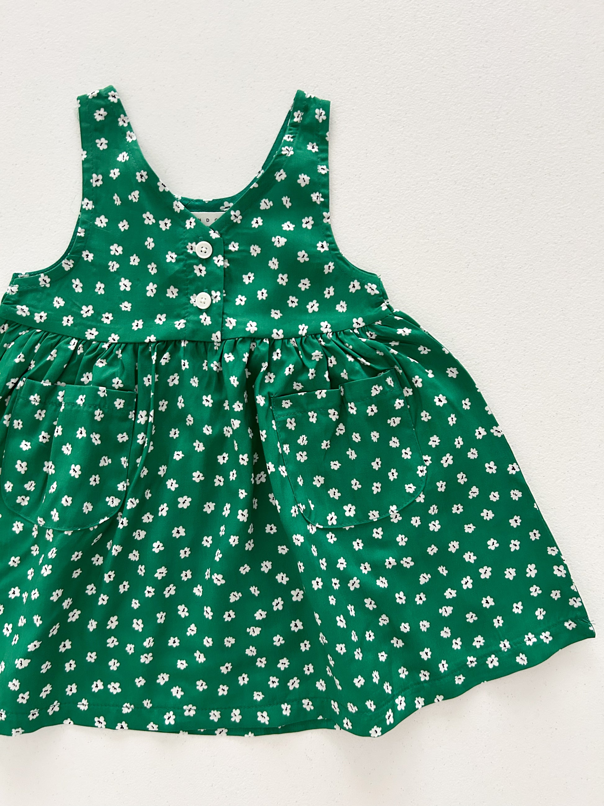Kids SS25 Floral Sleeveless Dress (1-6y) - Green - AT NOON STORE