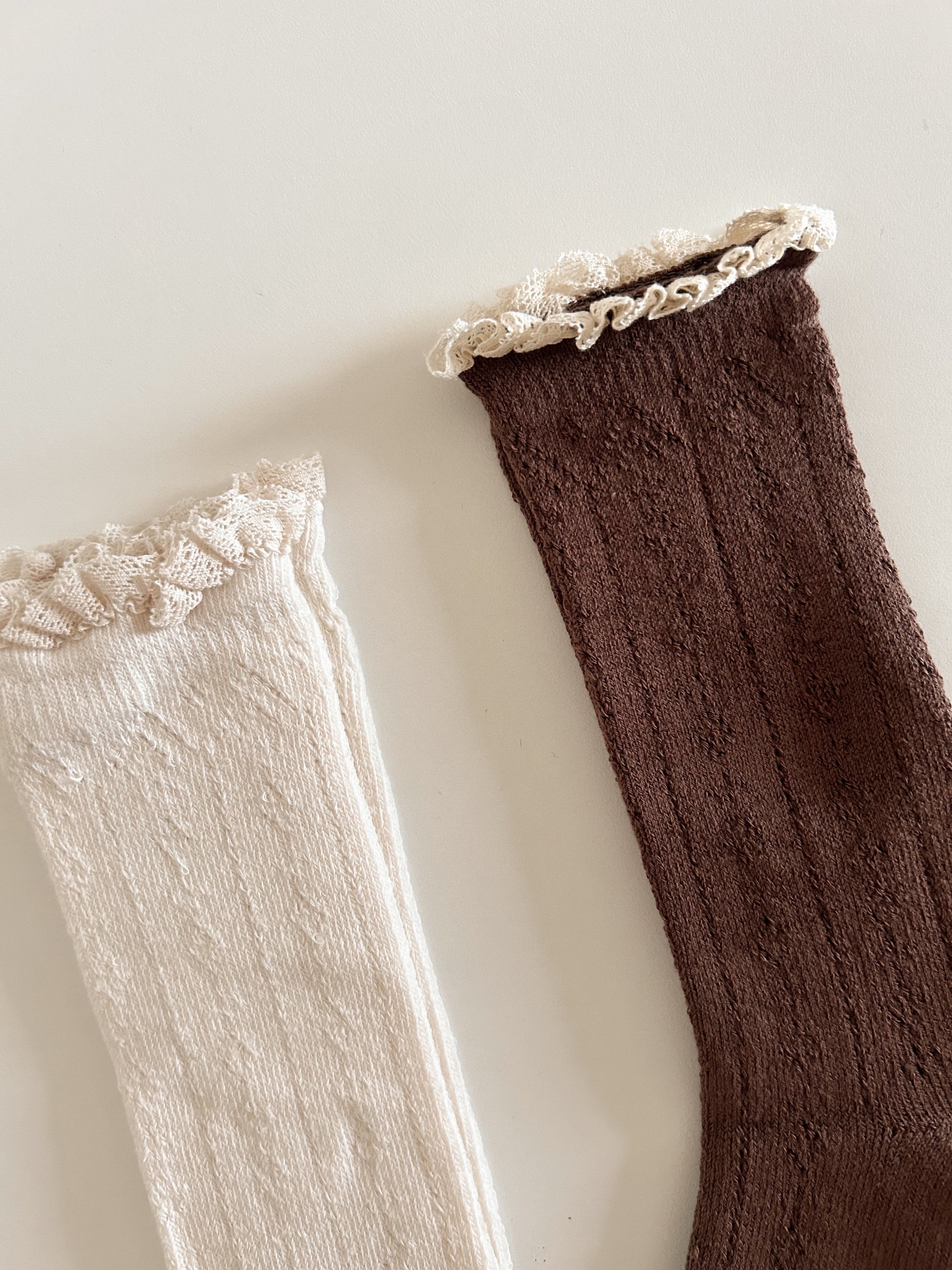 Toddler Pointelle Ruffle Knee Socks (1-9y) - 2 Colors - AT NOON STORE