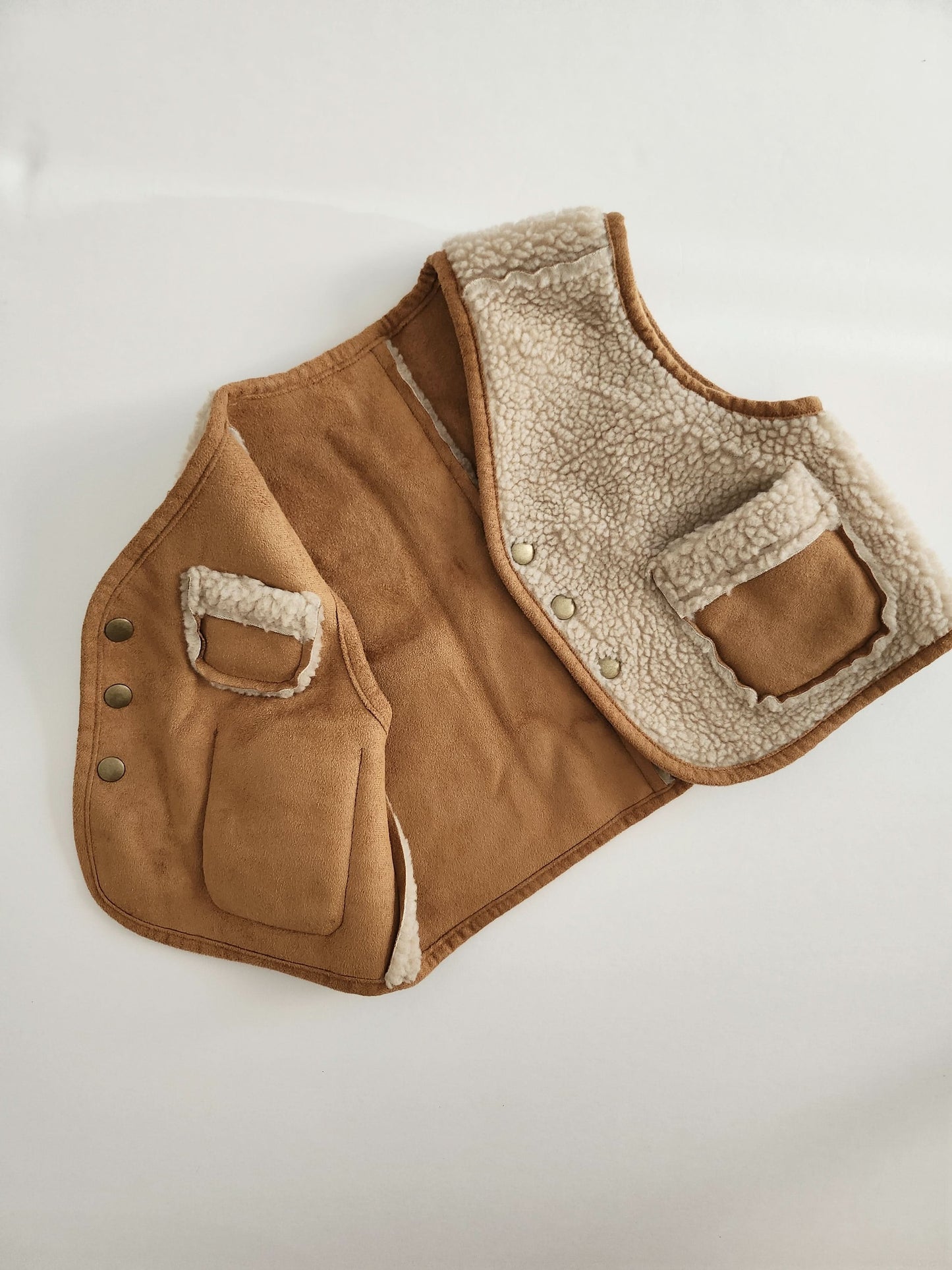 Toddler Faux Suede Shearling Reversible Vest (1-6y) - AT NOON STORE