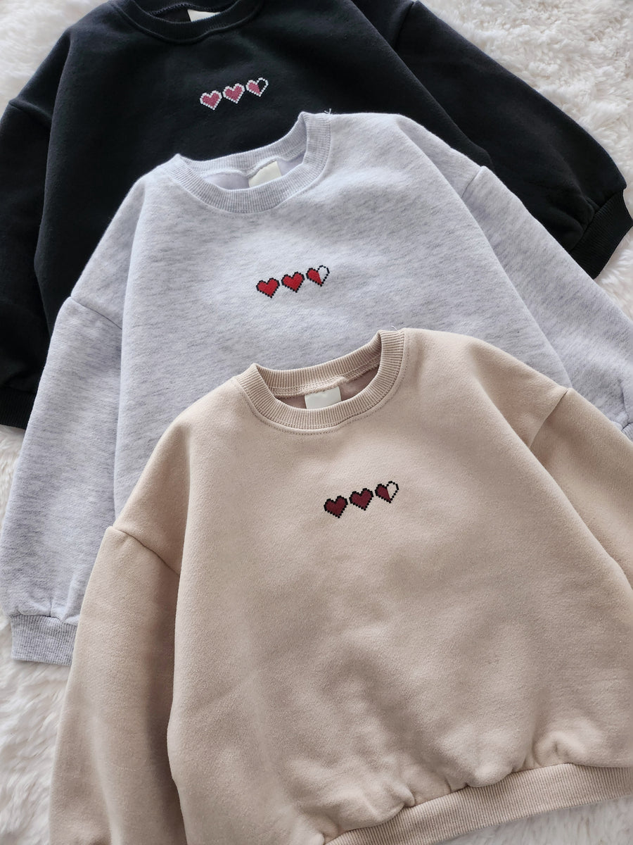 Heart embroidered online sweatshirt