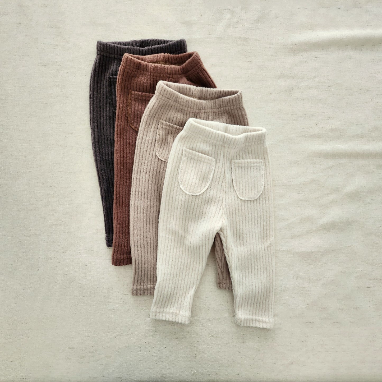 Kids Bella Two Pocket Chunky Rib-Knit Leggings (6m-6y) - 4colors - AT NOON STORE