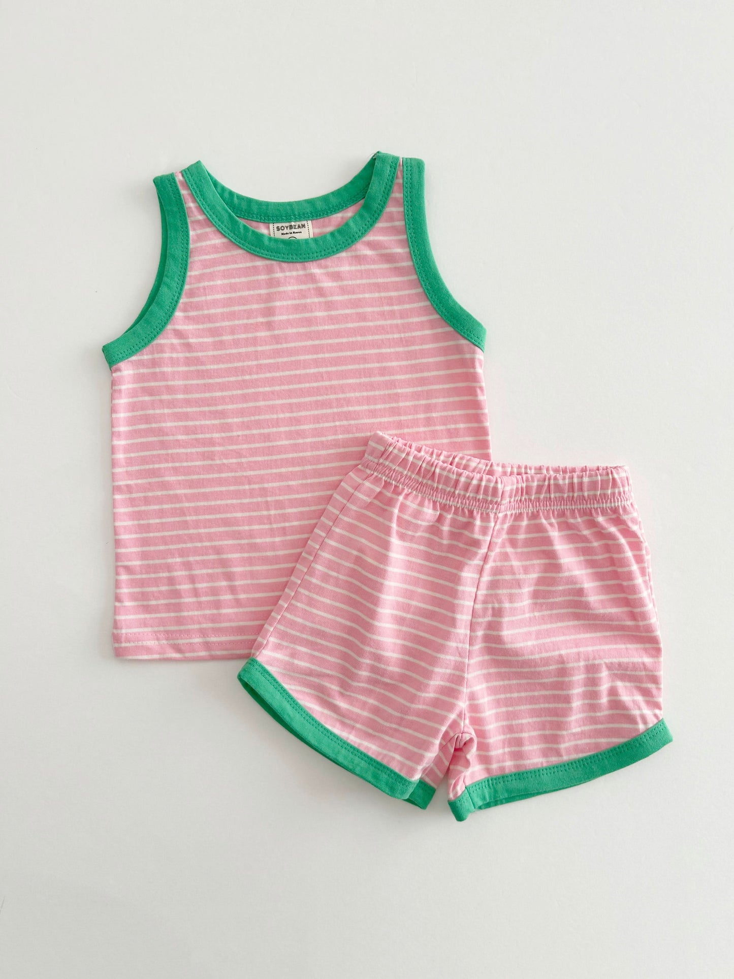 Kids Soy Summer Stripe Sleeveless Top & Shorts Set (1-6y) - 4 Colors - AT NOON STORE