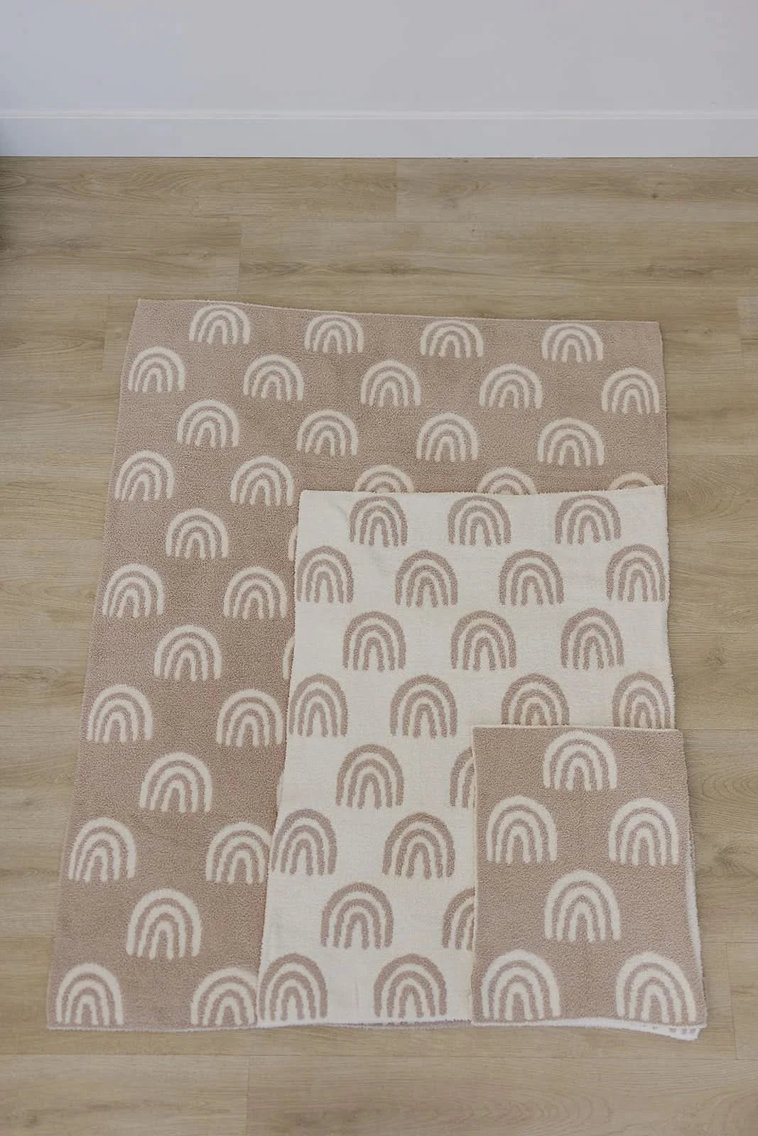 Taupe Rainbow Plush Blanket - AT NOON STORE