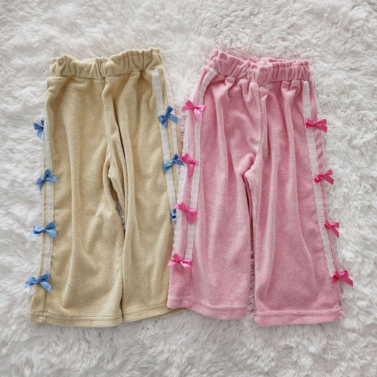 Toddler Bow Terrycloth Cotton Pants (2-7y) - 2 Colors - AT NOON STORE