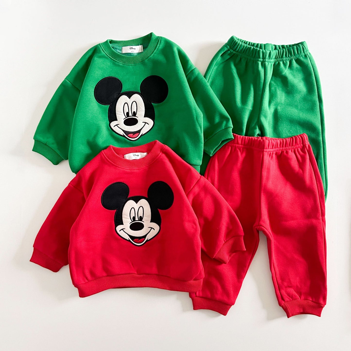 Toddler Disney Mickey Face Christmas Sweatshirt and Jogger Pants Set (1-6y) - 2 Colors - AT NOON STORE