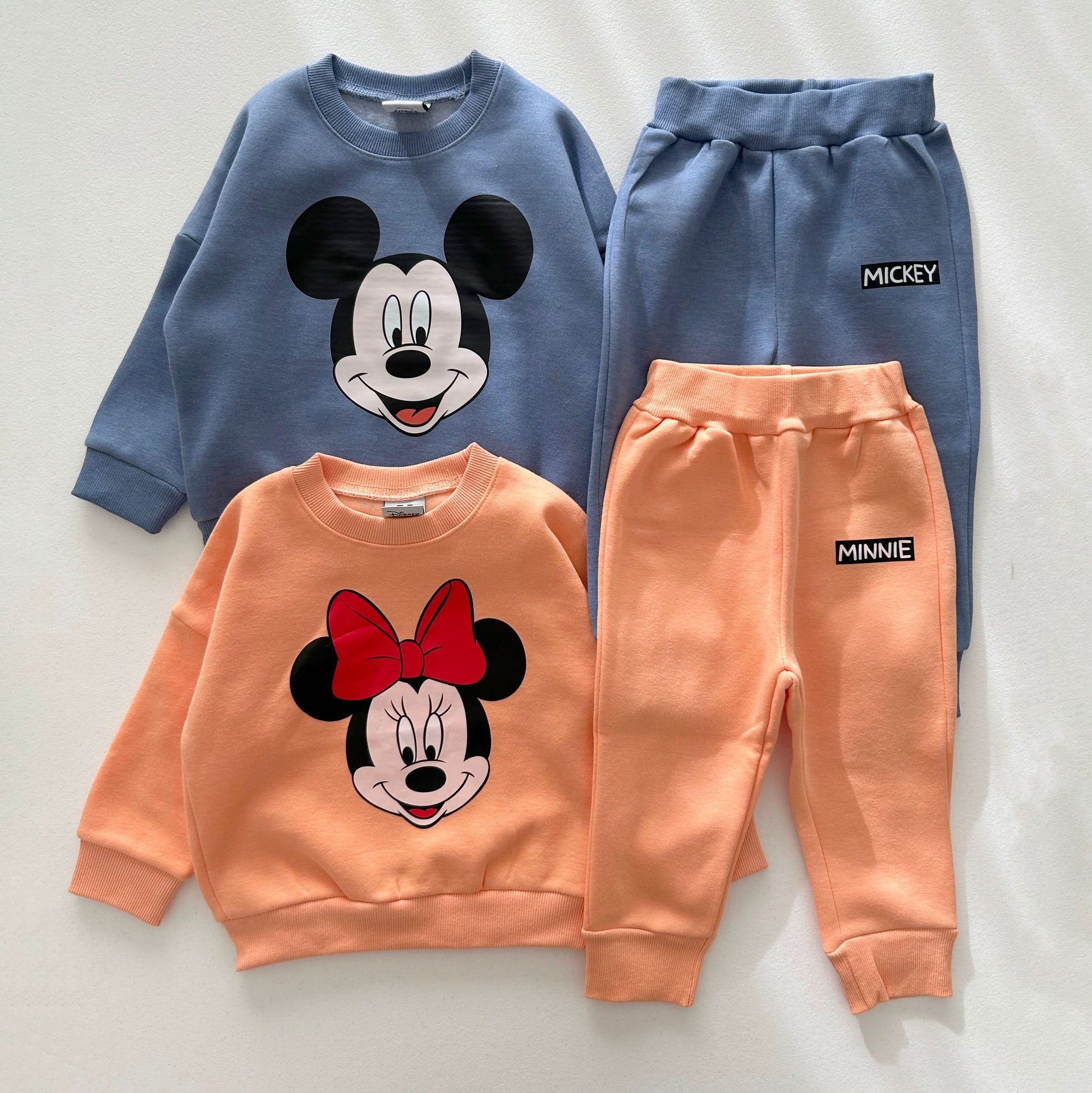 Toddler Disney Face Print Warm Brushed Cotton Sweatshirt and Jogger Pants Set (2-7y) - 2 Colors - AT NOON STORE