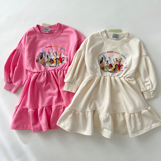 Toddler Disney Princess Sweatshirt Frill Dress (15m-6y) - 2 Colors - AT NOON STORE