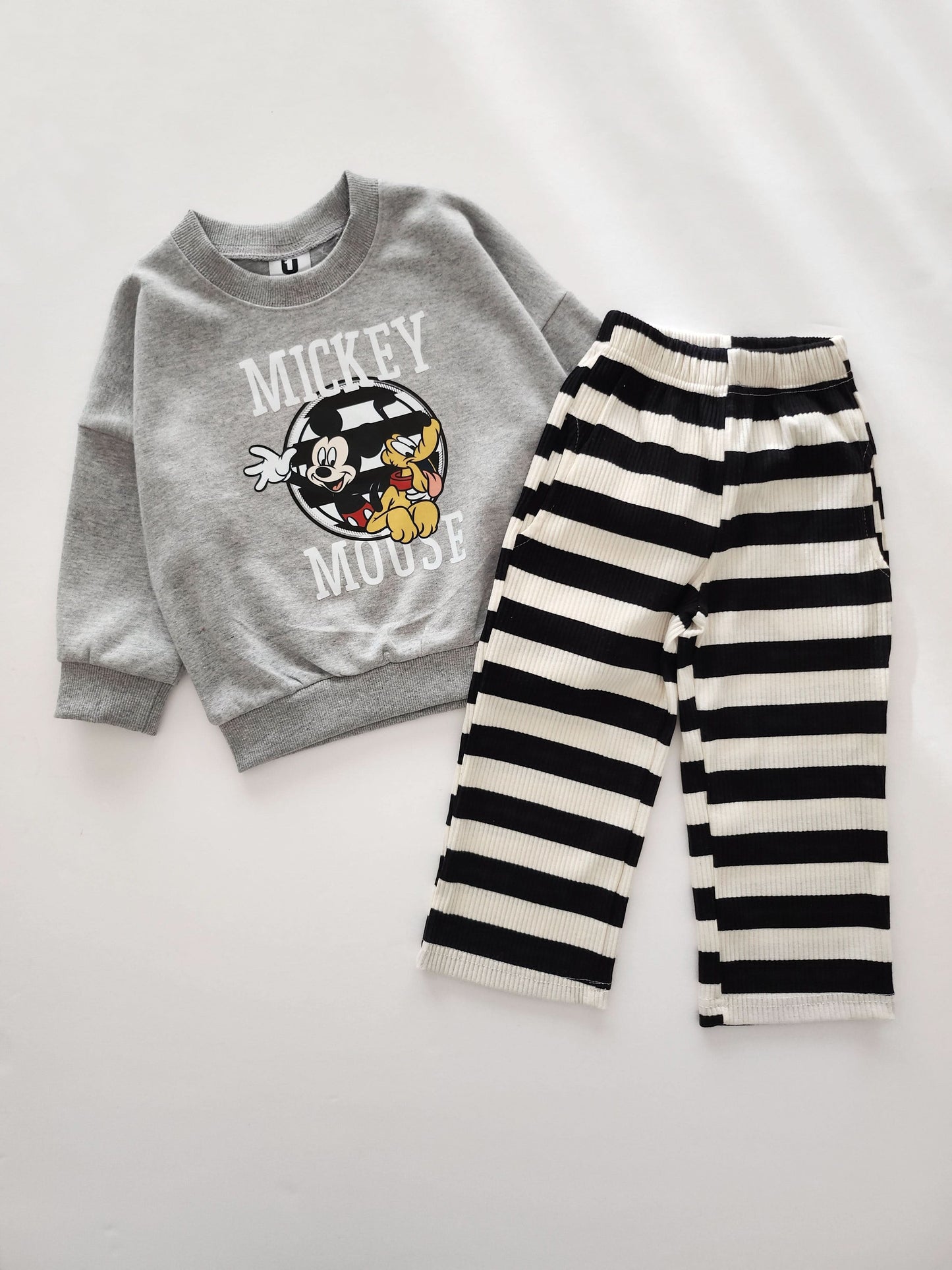 Toddler Disney Sweatshirt and Stripe Pull-on Pants Set (2-7y) - 2 Colors - AT NOON STORE