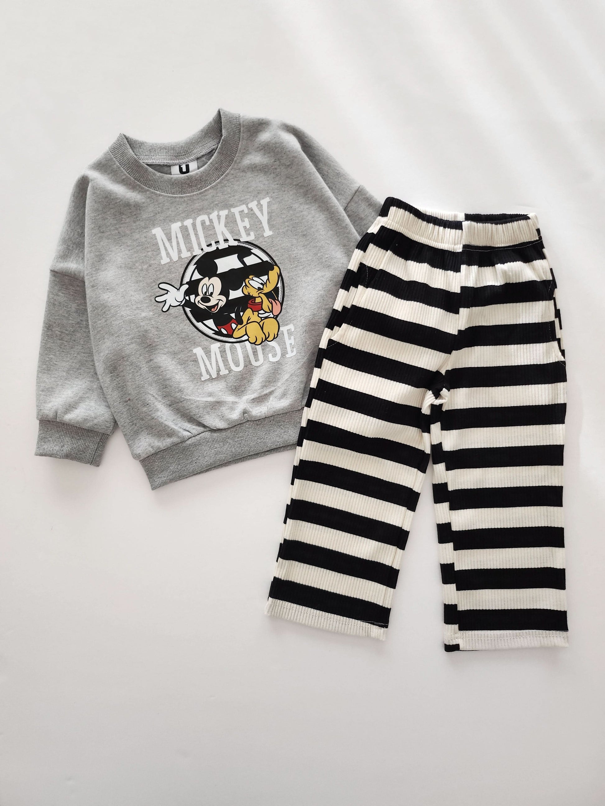 Toddler Disney Sweatshirt and Stripe Pull-on Pants Set (2-7y) - 2 Colors - AT NOON STORE