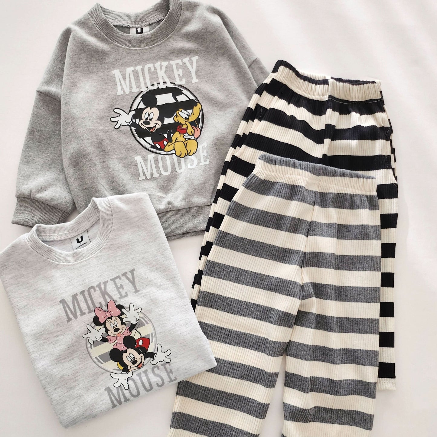 Toddler Disney Sweatshirt and Stripe Pull-on Pants Set (2-7y) - 2 Colors - AT NOON STORE