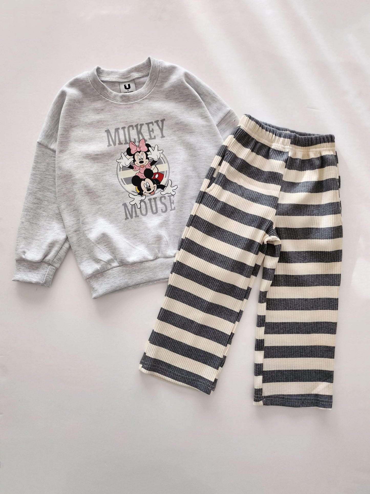 Toddler Disney Sweatshirt and Stripe Pull-on Pants Set (2-7y) - 2 Colors - AT NOON STORE