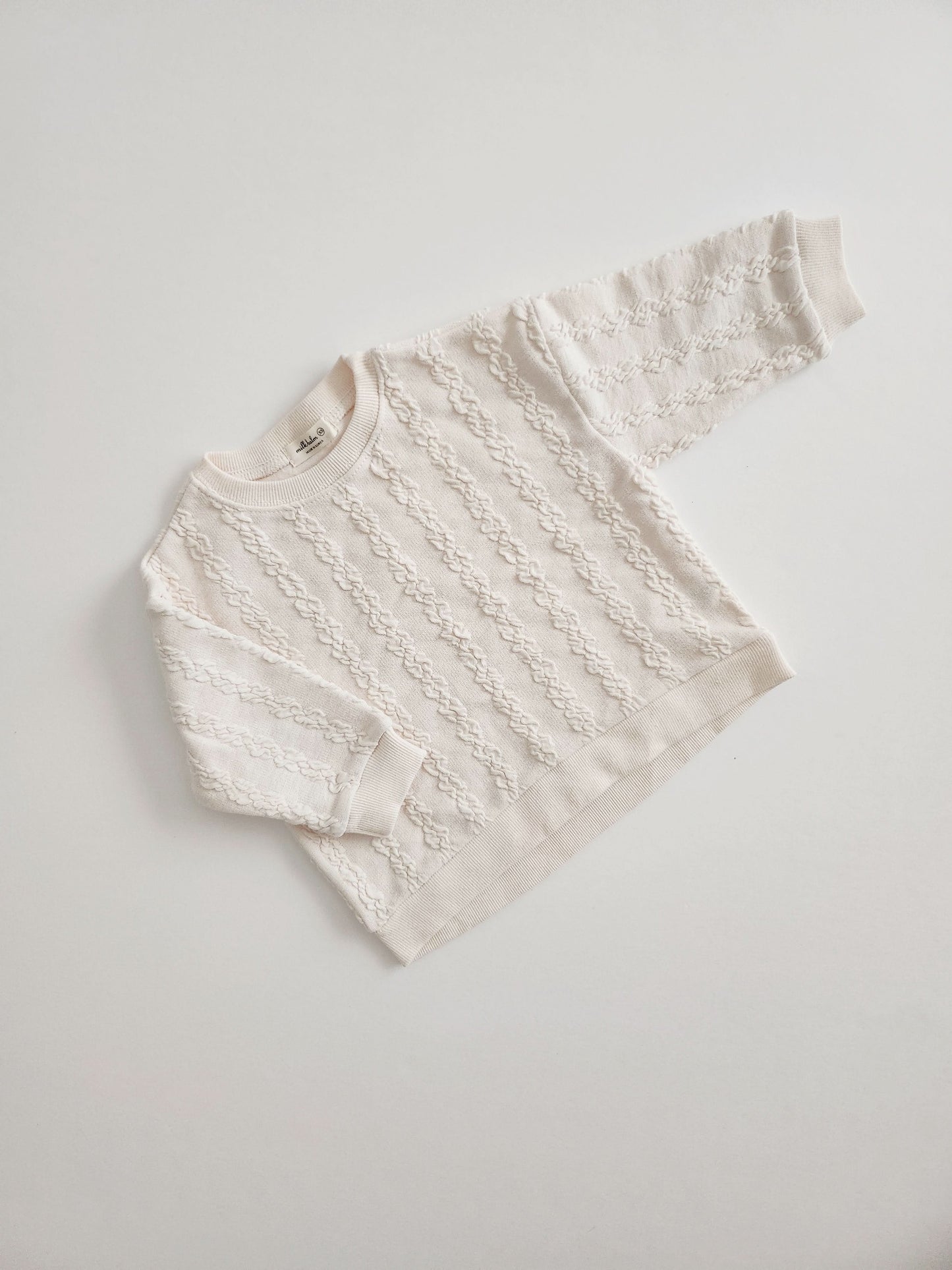 Toddler Milk Textured Knit Sweater (3m-5y)-2 Colors - AT NOON STORE